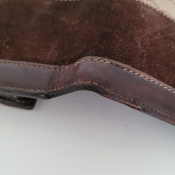 GUCCI Vintage Wallet Bifold Brown Designer Large Retro Clutch Suede - Picture 11 of 13